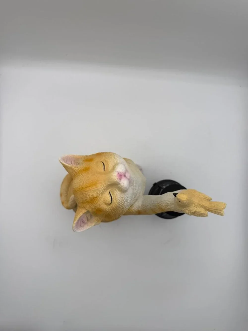 Cat Holding Lantern Garden Statue Outdoor Decor Solar Light Figurine New